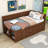 Wood Daybed with Drawers and Shelves-1807396034-1807396033