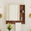 Armoire de salle de bain murale à miroir, armoire à pharmacie, armoire de rangement au-dessus de la toilette avec tablettes et porte-serviettes