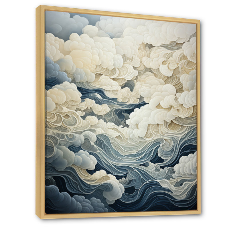 " Clouds Grey Skies I ", 32" H x 24" W x 1" D, Natural Floater Framed