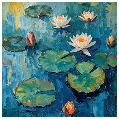 Lily Pads With Water Lilies Double Sided Throw Pillows