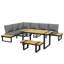 8-Person L-Shaped Garden Sofa Set with 5-Position Adjustable Recline and Bench
