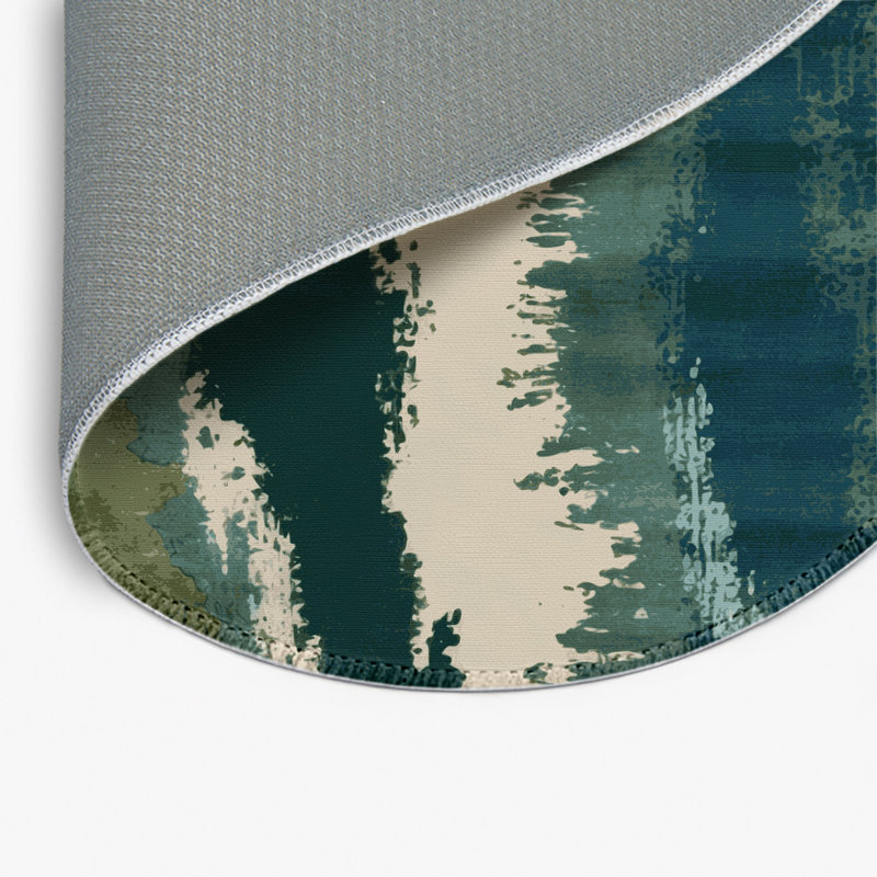 Watercolor Green Indoor and Outdoor Area Rug, Rectangle 8' x 10'