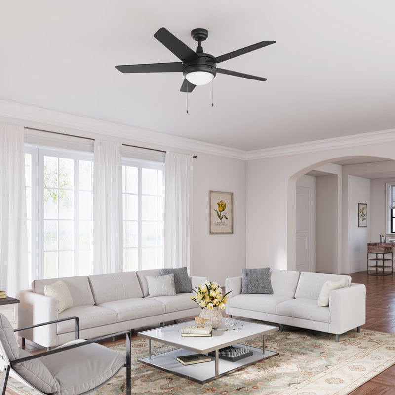 Crowe 50" 5-Blade Indoor Ceiling Fan, Matte Black