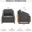 Fauteuil gris en chenille avec garniture cloutée dorée pour chambre à coucher-1654722215