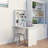 Wall-Mounted Folding Desk, Modern Convertible Fold Out Computer Desk, Foldable Floating Cabinet Table with Multi-Level Storage Shelves for Home, Office, White