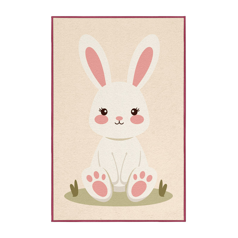 Tapis beige moderne et contemporain lavable à la machine Moravian, 6 X 9