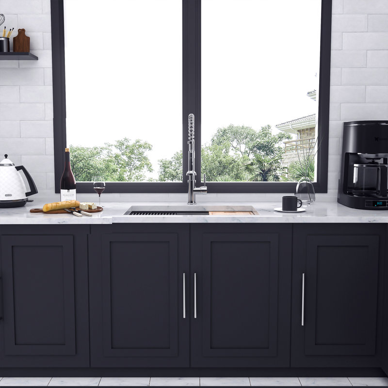 Undermount Single Bowl Stainless Steel Kitchen Sink with Workstation