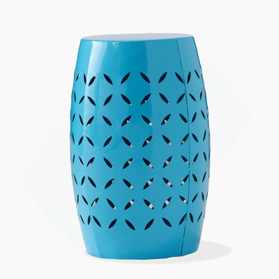 LILAC 12" Accent Side Table, Cylindrical Design End Table For Living Room, Family Room, Or Entryway, Industrial Style,Coffee Side Tables For Indoor Outdoor, Blue Color