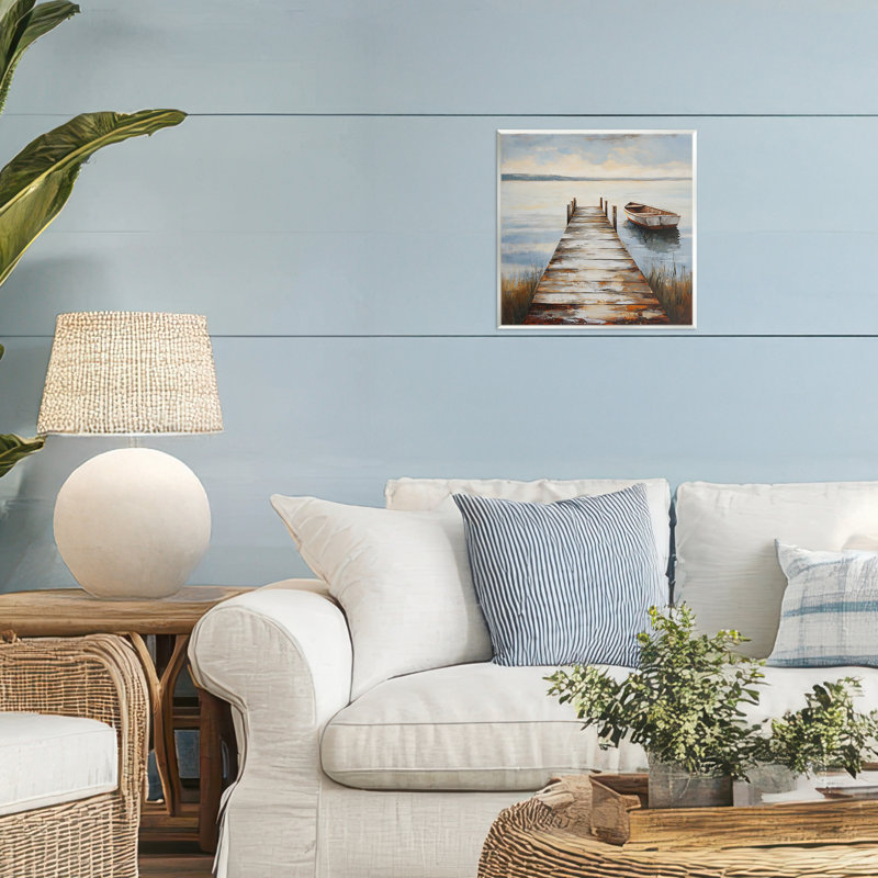Plaque murale scintillante, paysage marin du lac, design par LSR Creative Studio