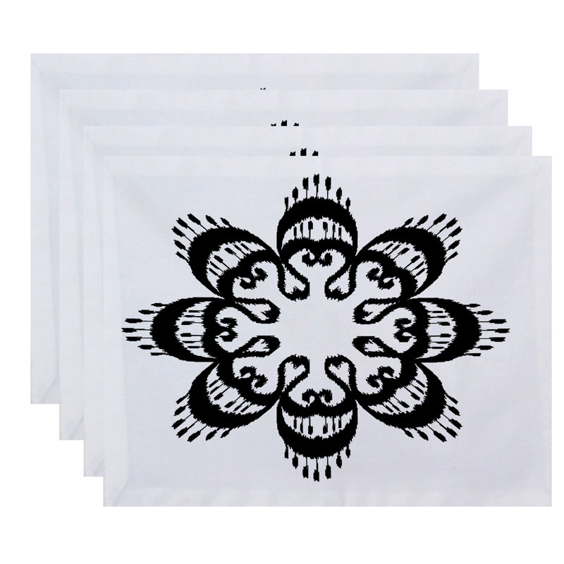Napperon Groth Ikat Mandala, Noir