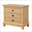 Table de chevet en chêne naturel de style ferme avec 3 tiroirs, bois massif et placage de pacane pour le rangement de la chambre à coucher