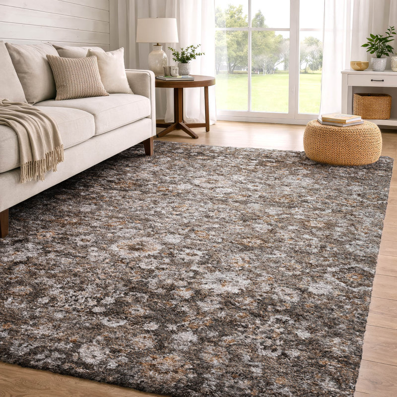 Tapis oriental à poils longs de qualité supérieure lavable à la machine ADS651, Fudge, 9' x 12'