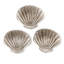 Ensemble de 3 assiettes en forme de coquille de palourde en argent recyclé de 4 po