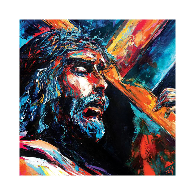 «Jesus Christ» - Impression encadrée sur papier, Toile tendue, H 26 po x l 26 po x P 1,5 po