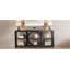 70.9 Extra Long Console Table With 3-Tier Shelves, Unique Circular Frame For Rustic Industrial Entryway And Hallway