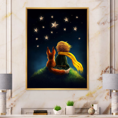 Petit garçon avec renard, Le Petit Prince, impression sur toile