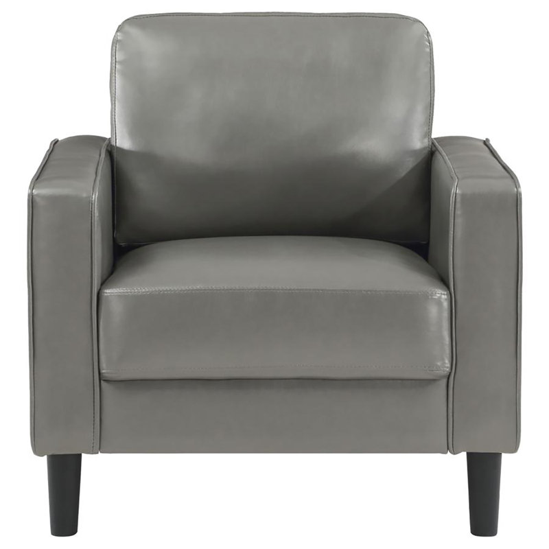 Fauteuil Columbia, Similicuir gris