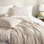 3 Pcs King Duvet - Natural Linen And Rayon Cotton Fabric, Soft Handfeel, Classic Stripe, Standard 100 Product, Comfortable Sleep, Sophisticated Appeal, Machine Washable