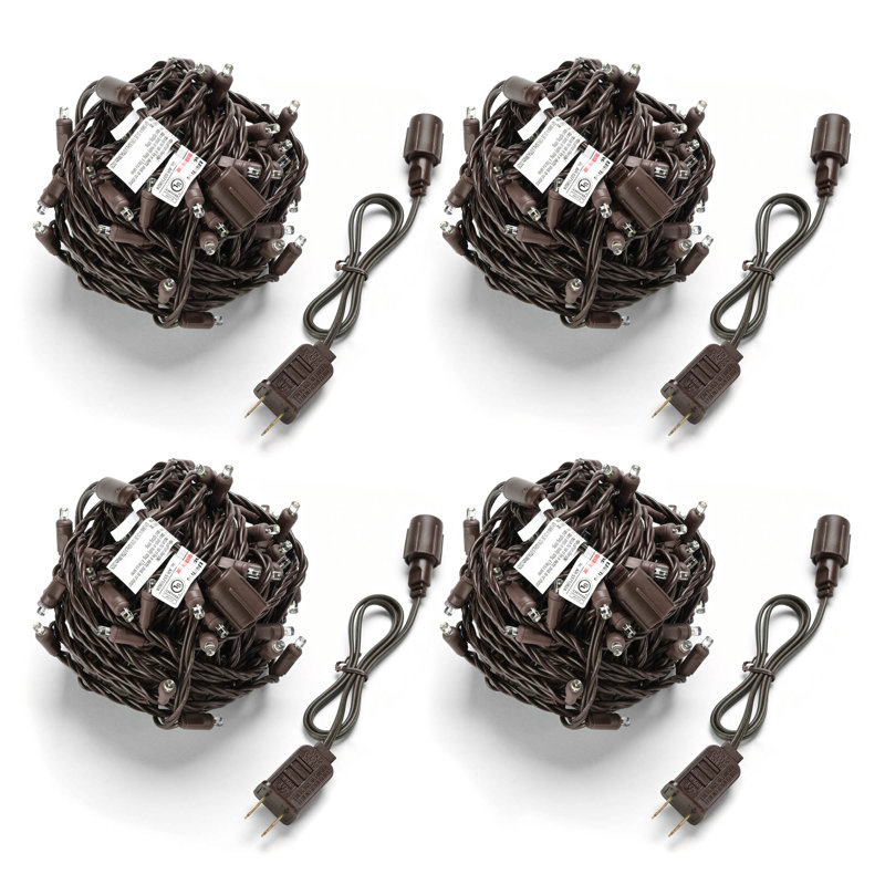  200Ft Christmas String Lights Grade IP65 Waterproof UL Listed Dimmable Twinkly Lights Outdoor Indoor Commercial for Holidays Christmas Trees Patio Garden Decor Brown Rope