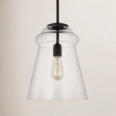 Single Light Glass Steel Dimmable Pendant