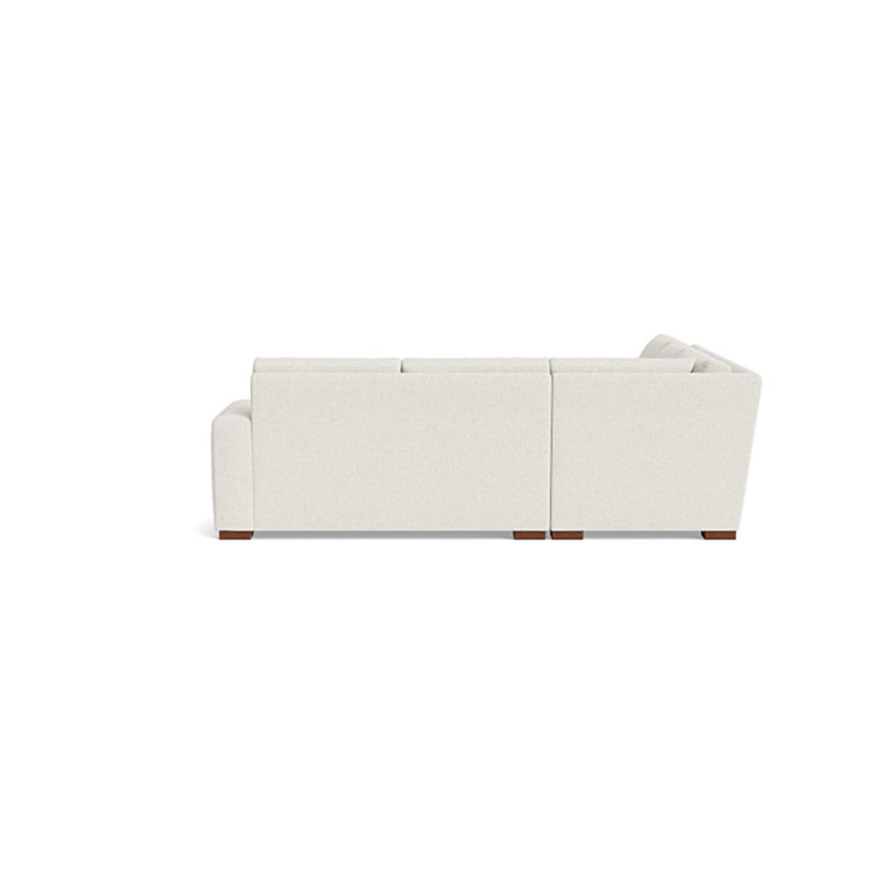 Couch Potato Sectional, Velvet - Beige, Left Hand Facing