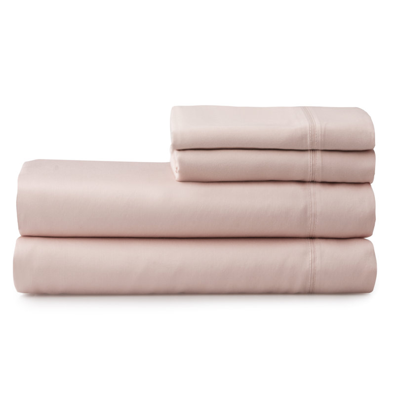 Ensemble de draps 100% coton 300 fils Hildebrandt, Très grand, Rose
