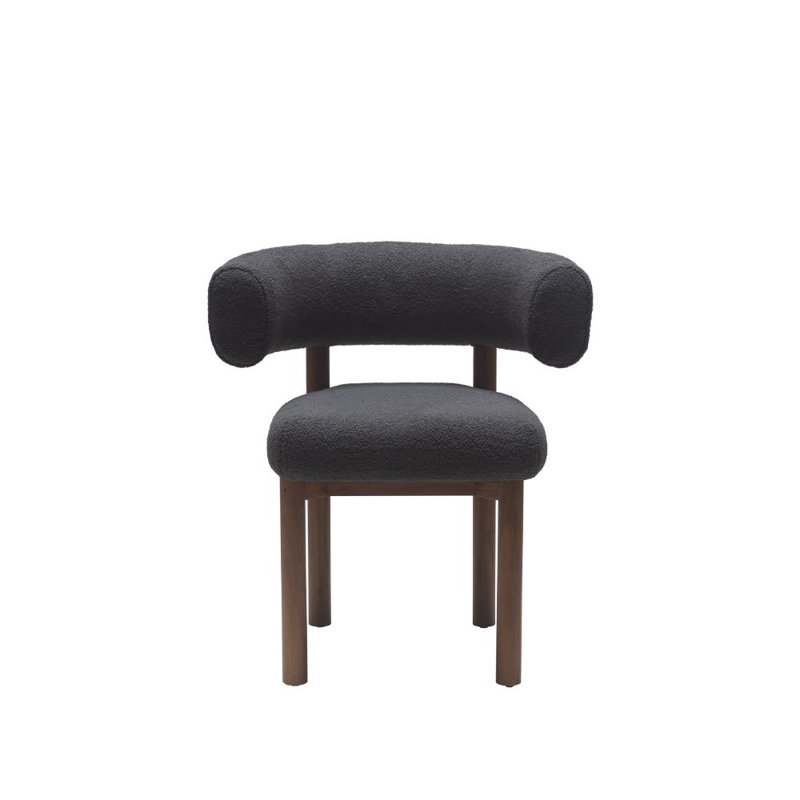 Bruno Upholstered Dining Chair, Sherpa Smoke