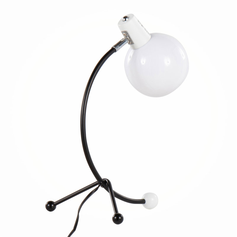 Lampe de travail en métal doré et abat-jour en plastique blanc, solide et durable, Noir
