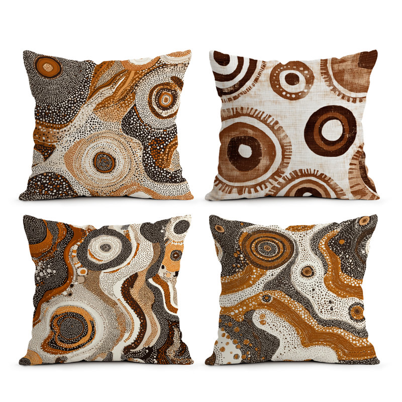 4 Pcs Abstract Bohemian Pattern Decorative Pillow Covers