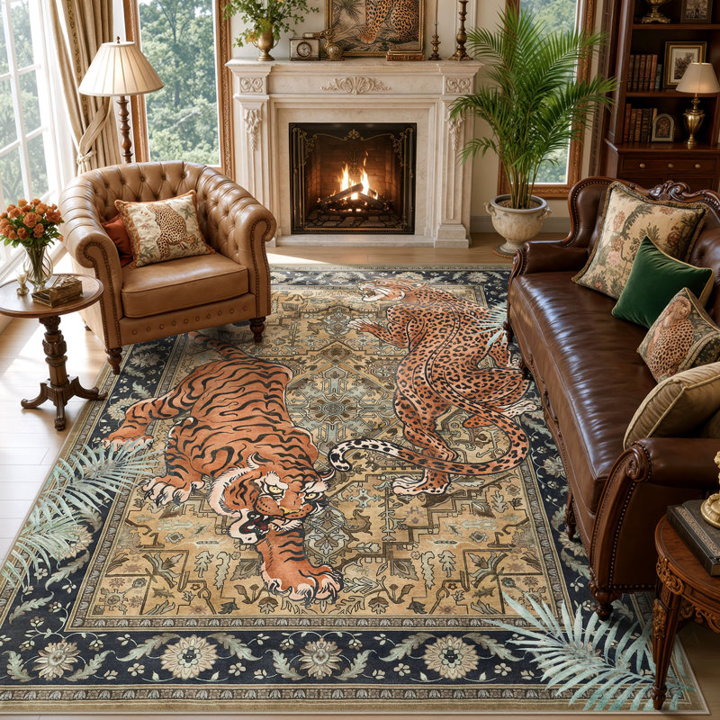 Tapis intérieur doux et antidérapant Boho, Rectangle 8' x 10', Brown