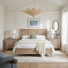 Ensemble de chambre à coucher 4 pièces Flagstaff - grand lit, commode verticale à 5 tiroirs, 2 tables de chevet à 3 tiroirs