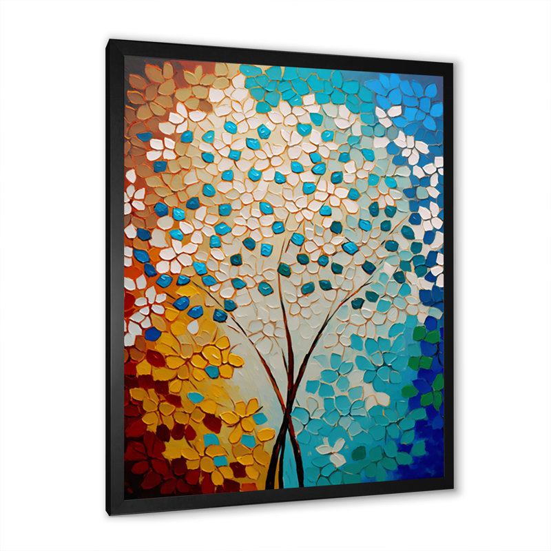 «Bright Blossoming Minimal Wildflowers V», reproduction sur toile, Impression noire sur toile encadrée