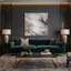 Abstrait paysage 79, art mural sur toile grise-115819469