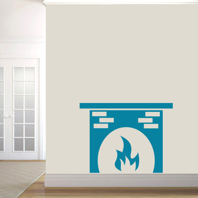 Décalcomanie murale cheminée Turley