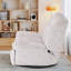 Chaise d'appoint pivotante et berçante en similicuir avec repose-pieds-2116936961