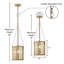 Luminaire suspendu en verre mercuré 1 lumière l 9 po Meckenzie avec cadre en chêne