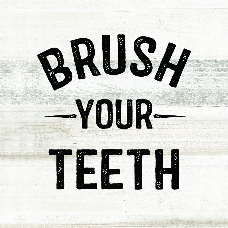 Brush Your Teeth - Wrapped Canvas Print, 30cm H x 30cm W 