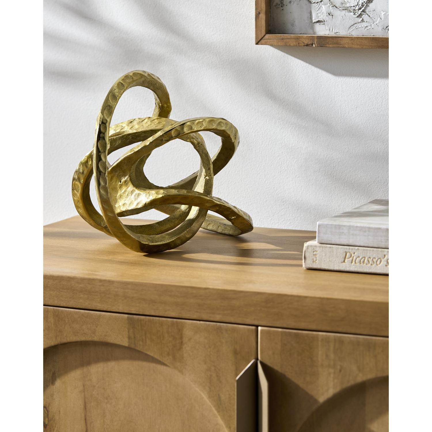 Decorative Sculpture, 9" H x 9" W x 9" D, Silver