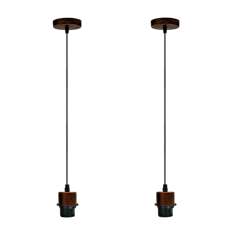Bastow 2 - Light Single Pendant, No, Rustic Red