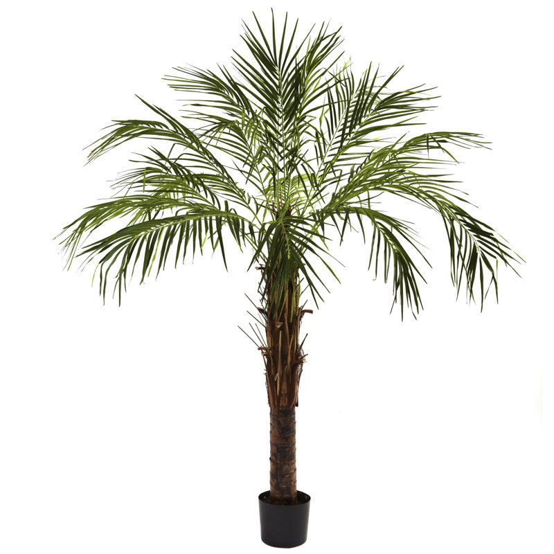 Green 6-ft Faux Palm Tree in Black Pot