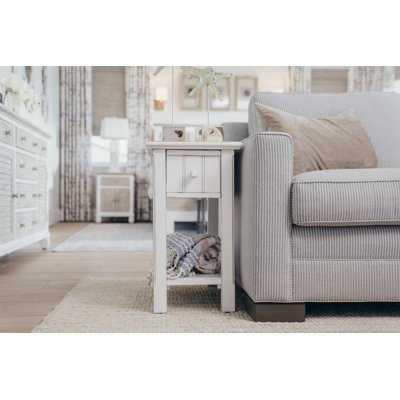 Monaco - Chairside Table - Blanc Finish