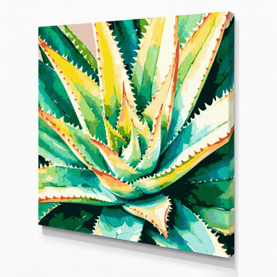 "Watercolor Botanical 57", art mural sur toile brune