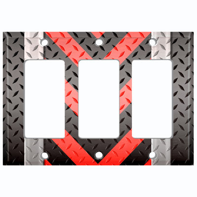 Patterned 3 - Gang Toggle Light Switch Standard Wall Plate