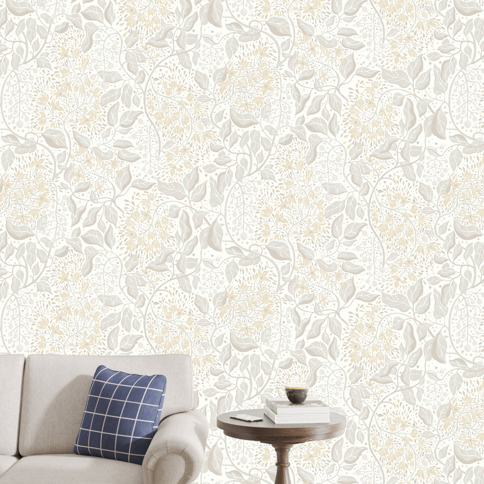 Beachworth Floral Wallpaper, Khaki