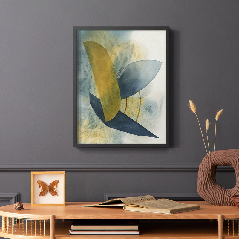 «Solar Shapes I», reproduction encadrée - bois massif, Cadre simple noir, H 20 po x l 16 po