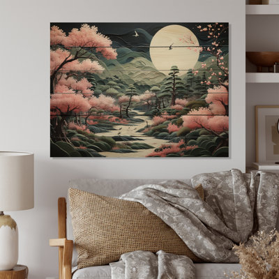 Art asiatique zen jardin sur impression sur bois