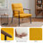 Fabric Upholstered Accent Armchair With Metal Frame And Wooden Armrests-118866583