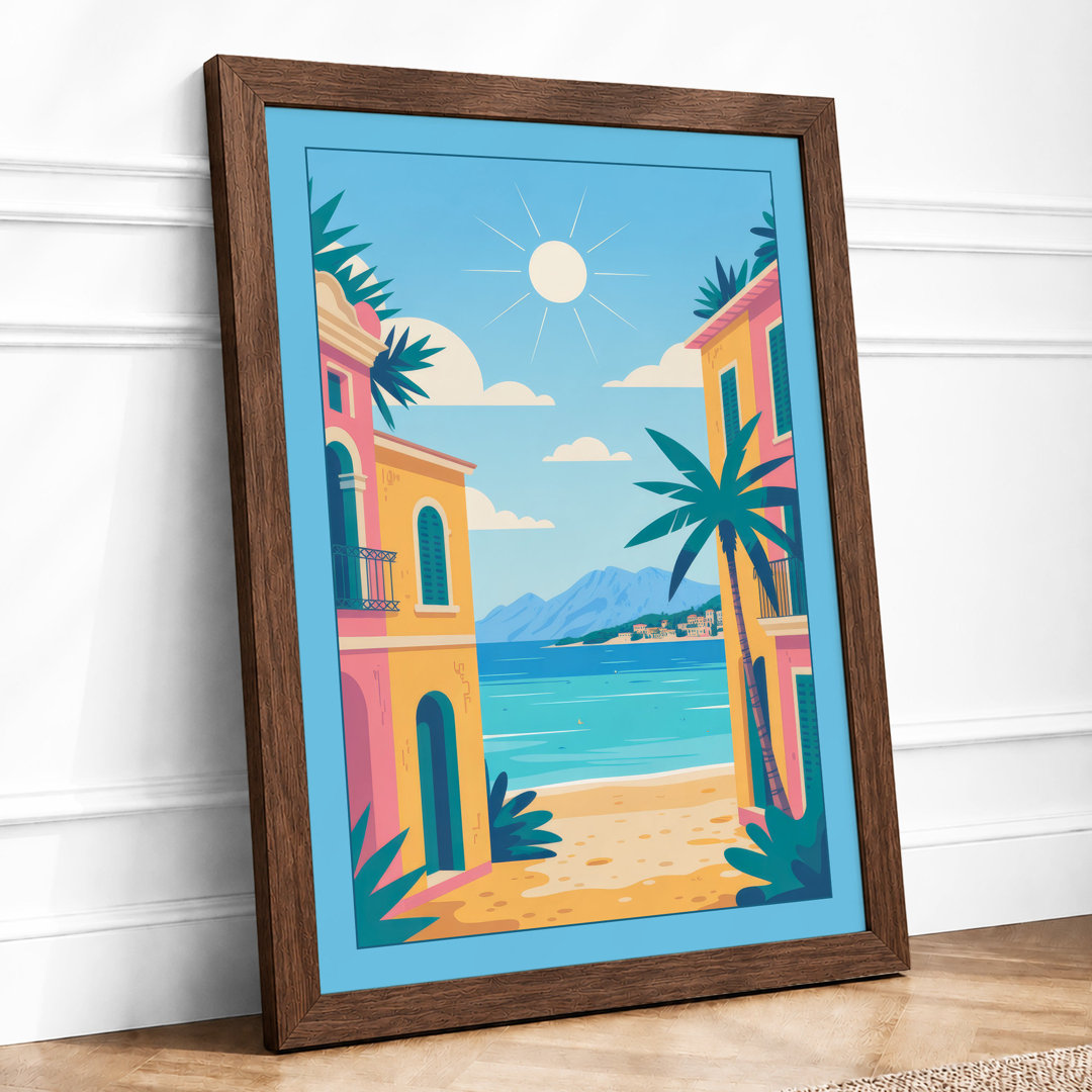 Tropical Paradise Coastal Framed Art Print