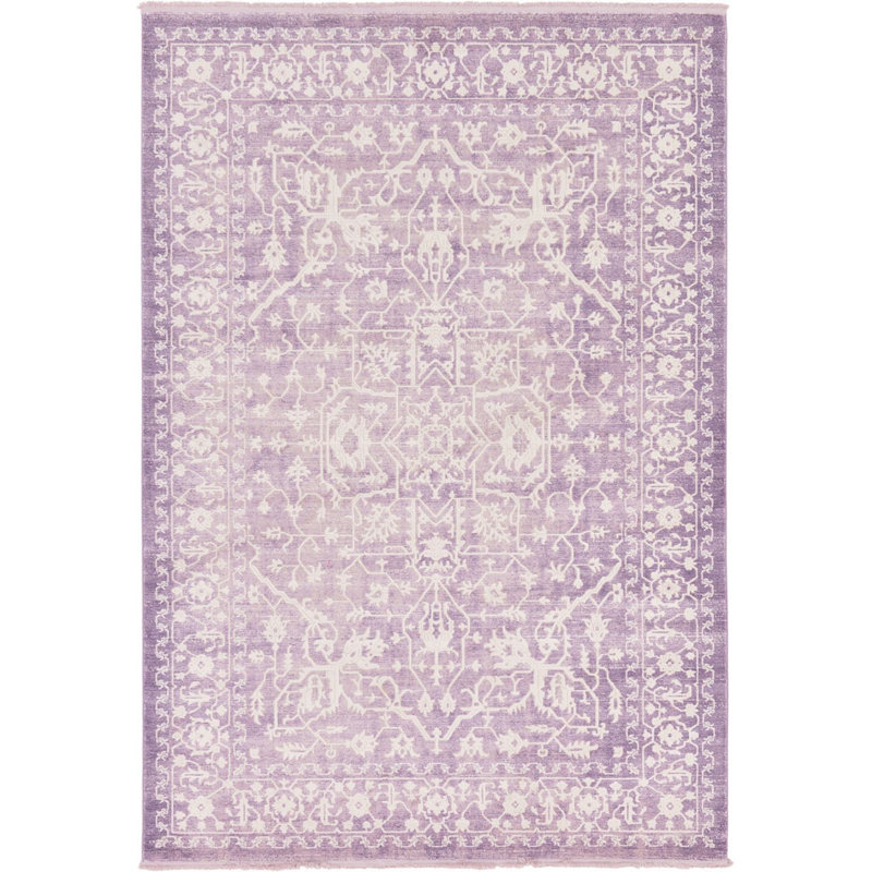Tapis lilas à motif géométrique Pharaoh, Rectangle 9 pi x 12 pi