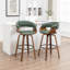 Tabourets pivotants Mid-Century rembourrés en similicuir Devlin-347477722-347477703